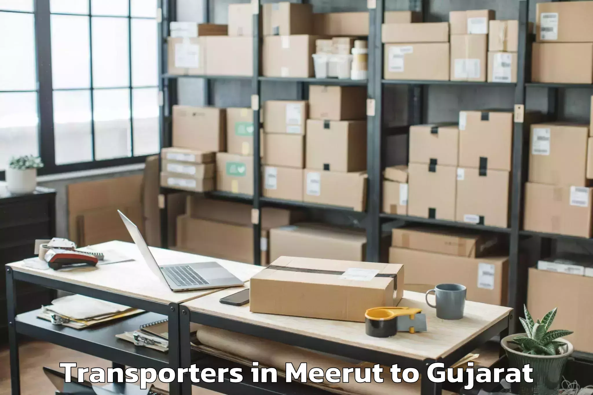 Book Meerut to Utran Transporters Online